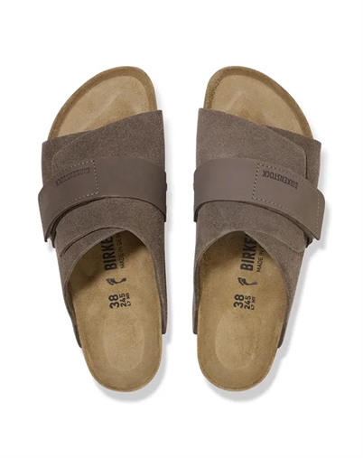 Kyoto Nubuck Suede Leather Sandal - Concrete Gray - Birkenstock